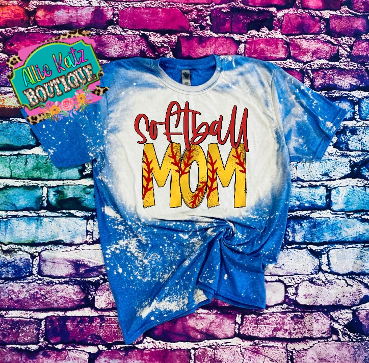 Softball Mom Shirt Bleached Softball Mom Shirt Softball 