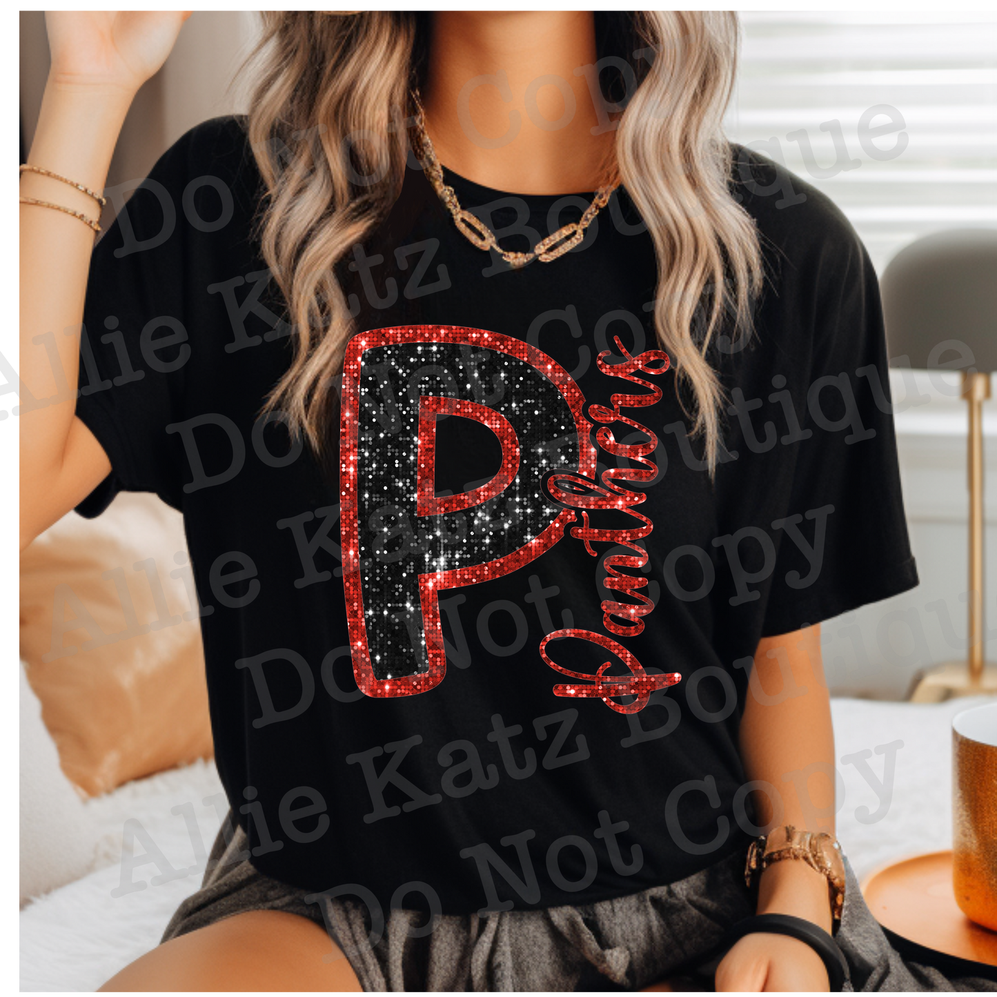 Petal Panthers Faux Sequin Shirt