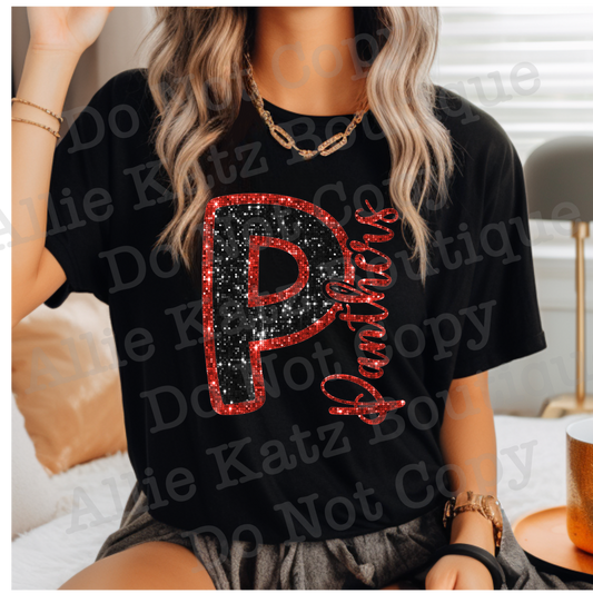 Petal Panthers Faux Sequin Shirt