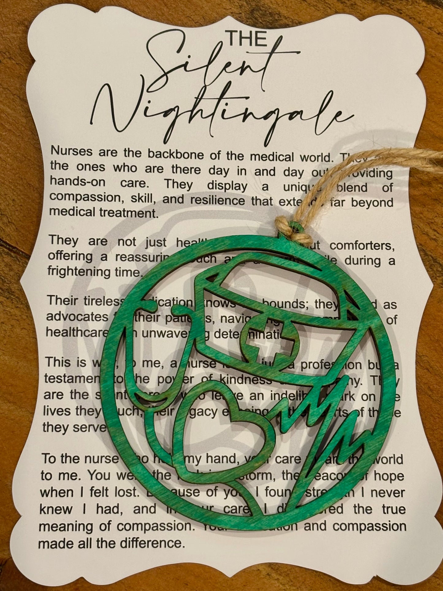 The Silent Nightingale Story Card Ornament