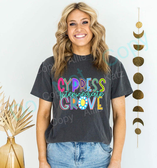 Cypress Grove Marquee letter comfort colors tee