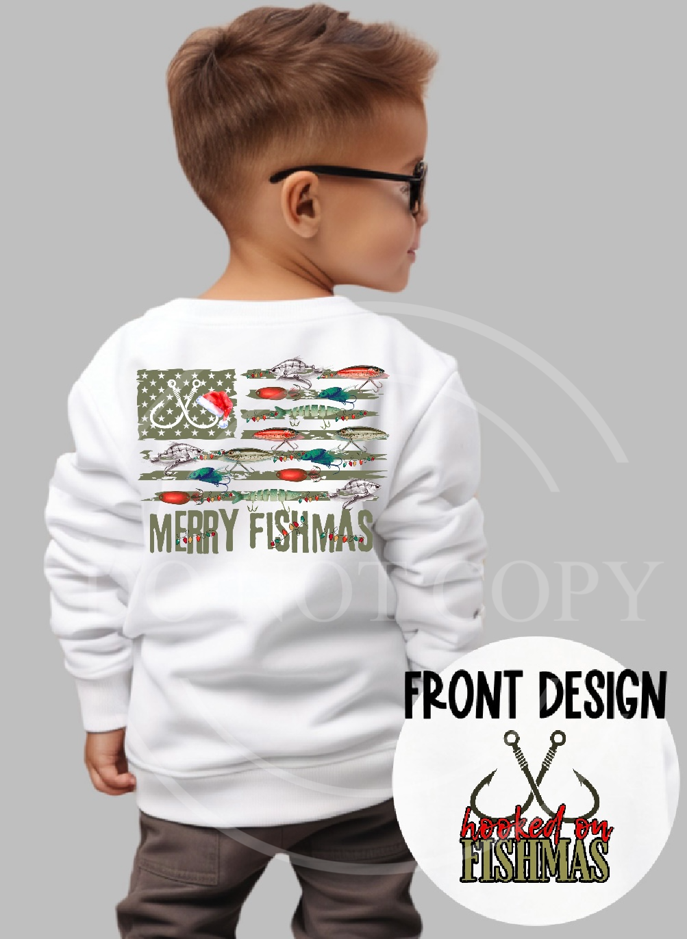 Merry Fishmas Christmas Authentic Outdoors Tee