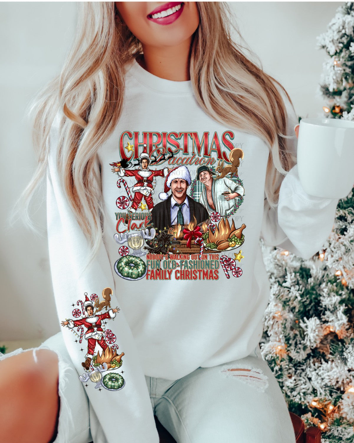 Christmas Vacation Shirt with Sleeve Design