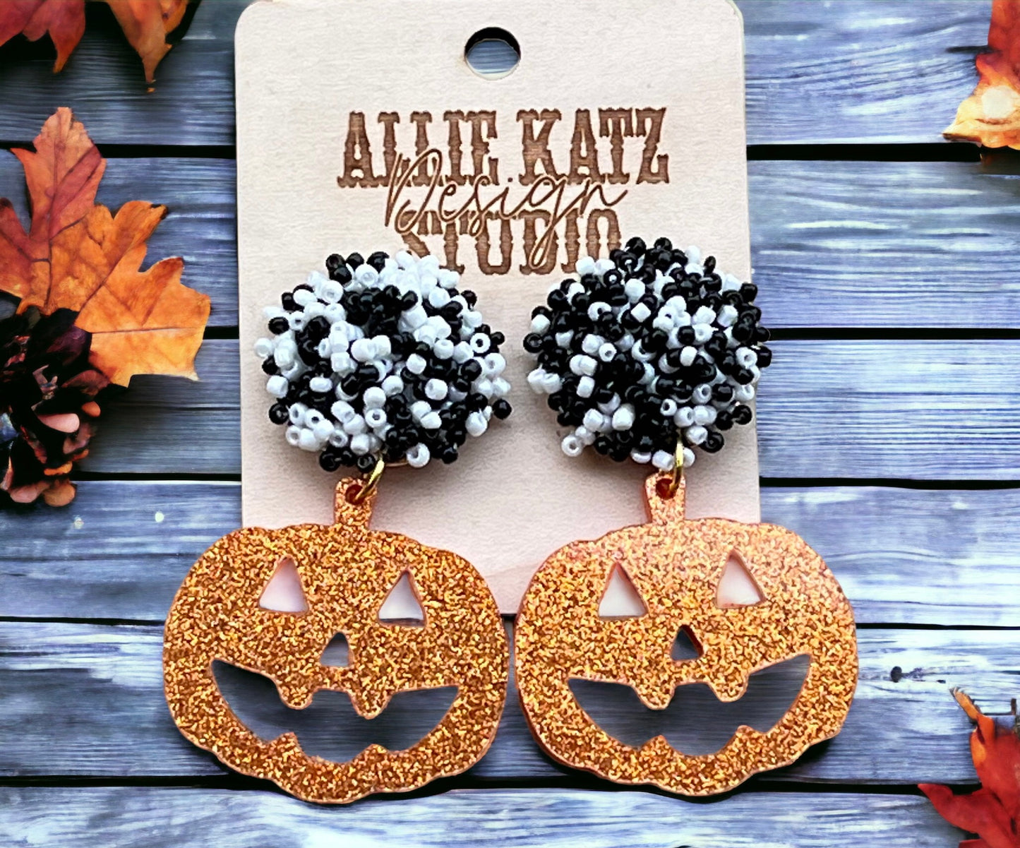 Gleaming Jack-o'-Lantern Earrings