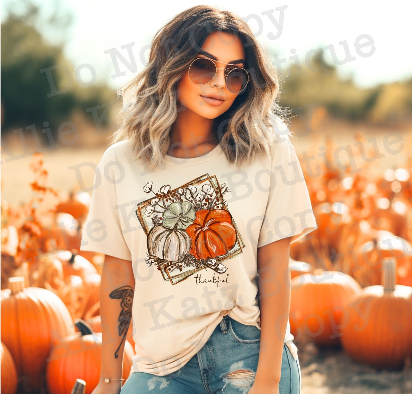 Thankful Watercolor Pumpkin Shirt