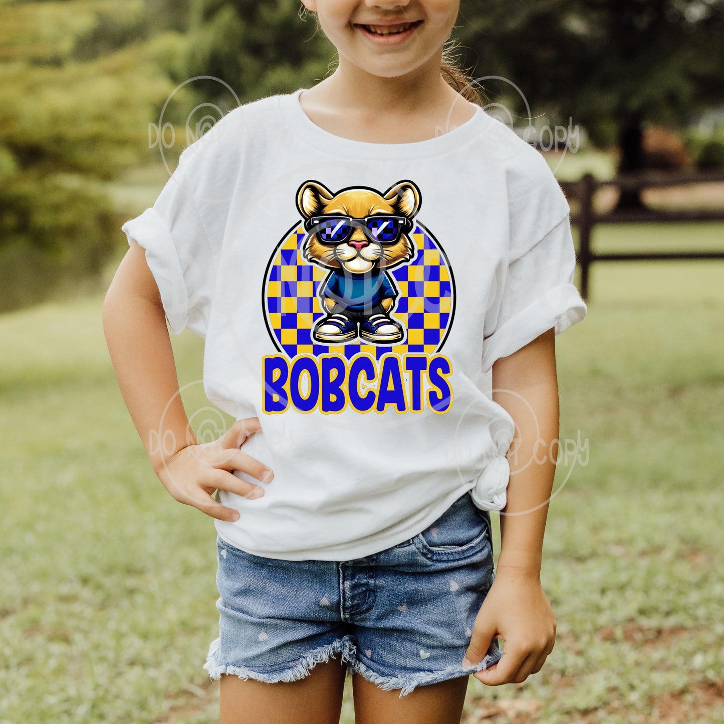 Cute Bobcats Mascot Spirit Tee