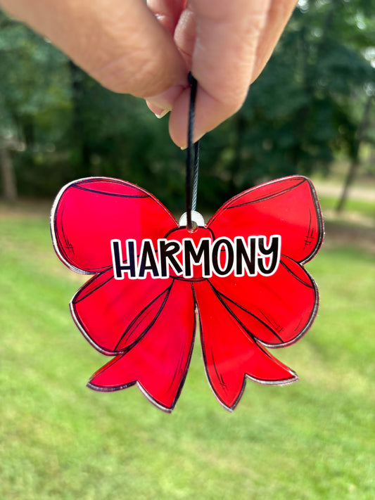 Cheer Bow Name Tag