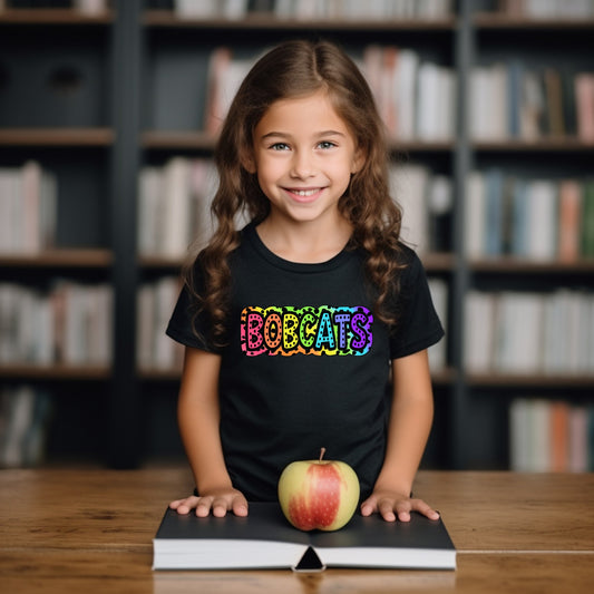 Rainbow Dotted Mascot Name Spirit Tee