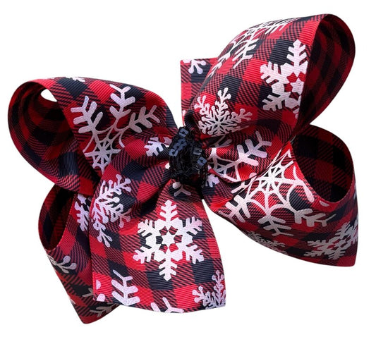 8" Buffalo Plaid Christmas Bow