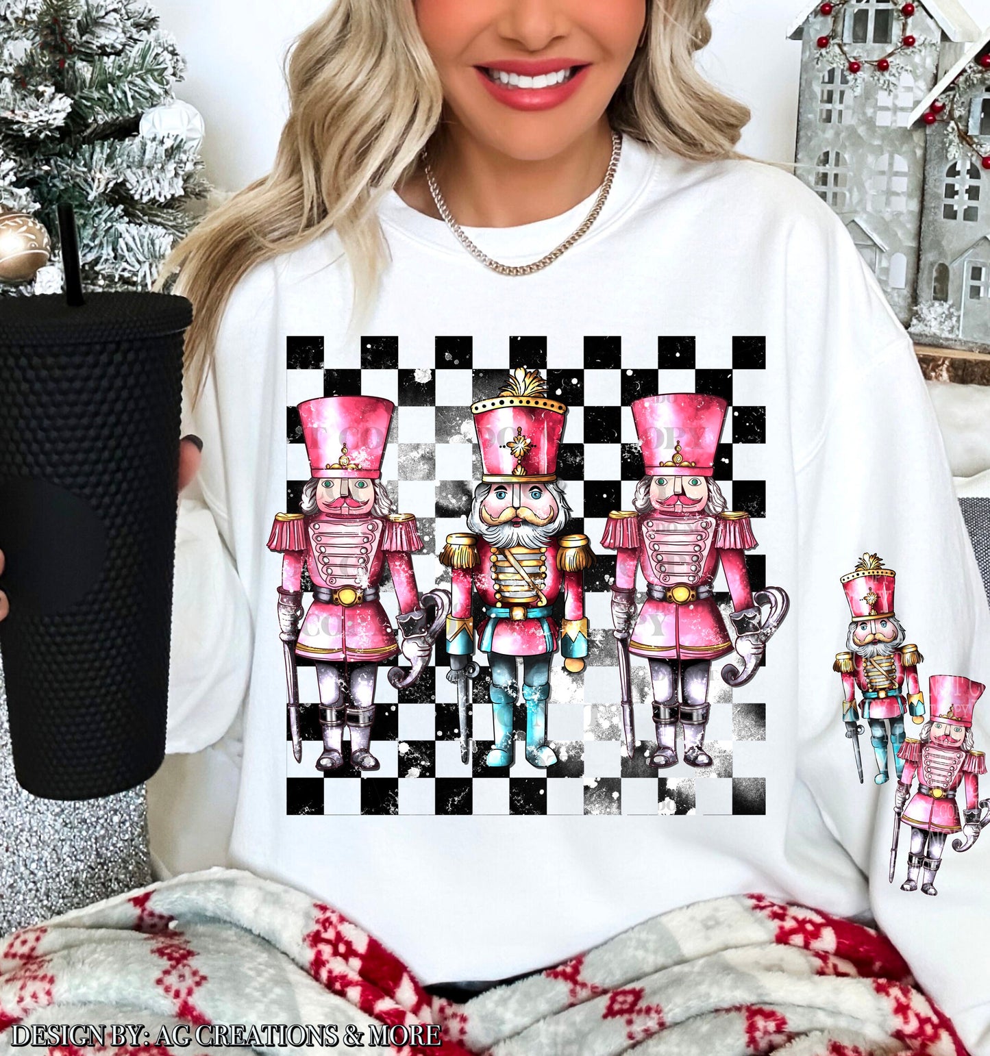 Nutcracker Christmas Shirt with Sleeve Design