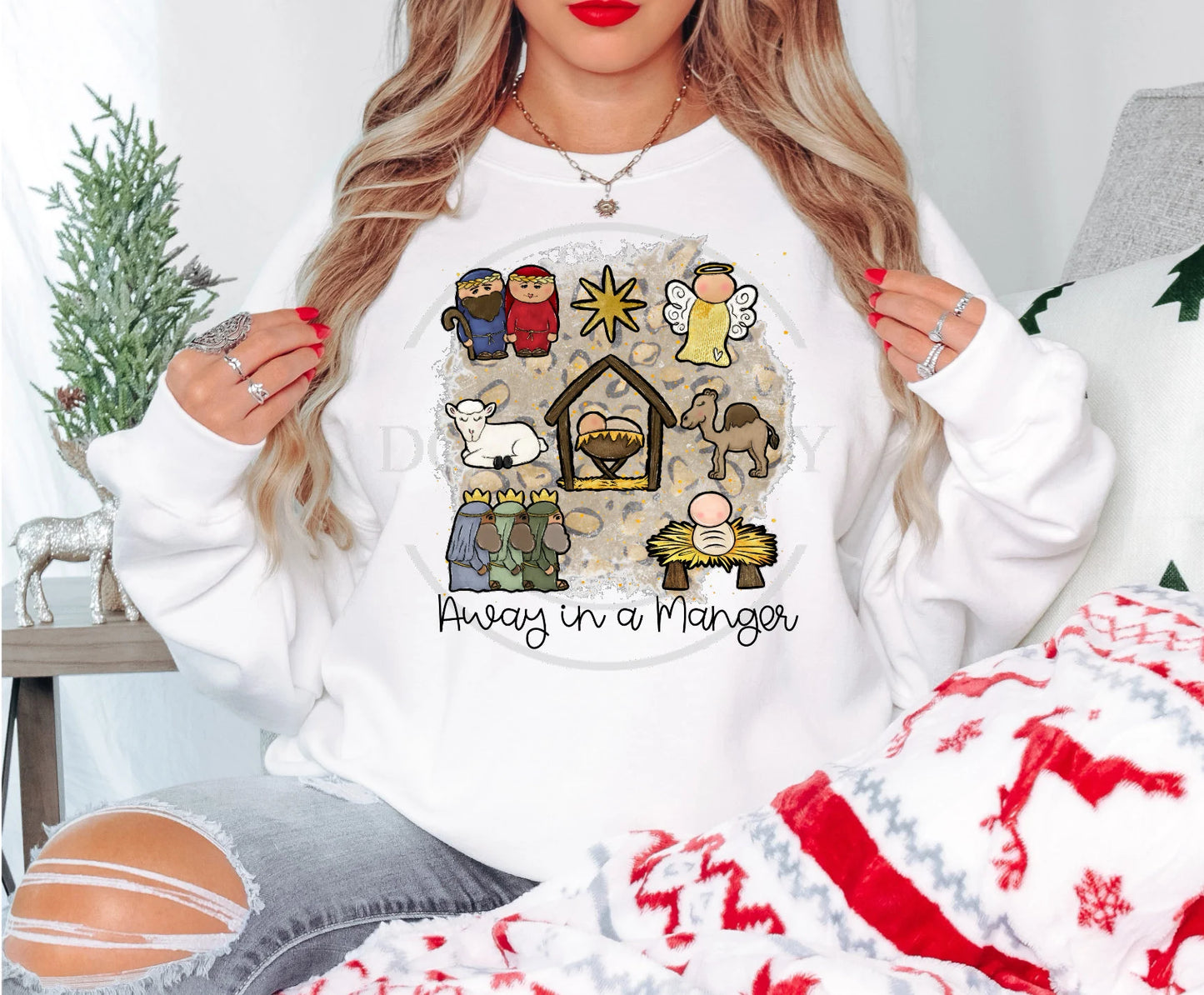 Away in a Manger Christmas Shirt