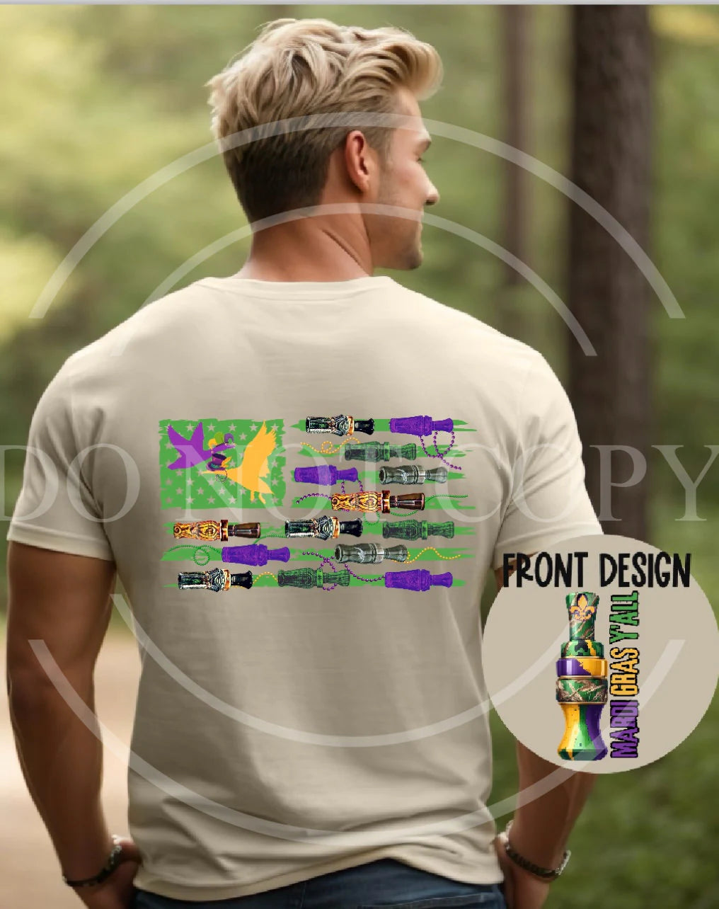 Mardi Gras Y'all duck call flag Authentic Outdoors Tee