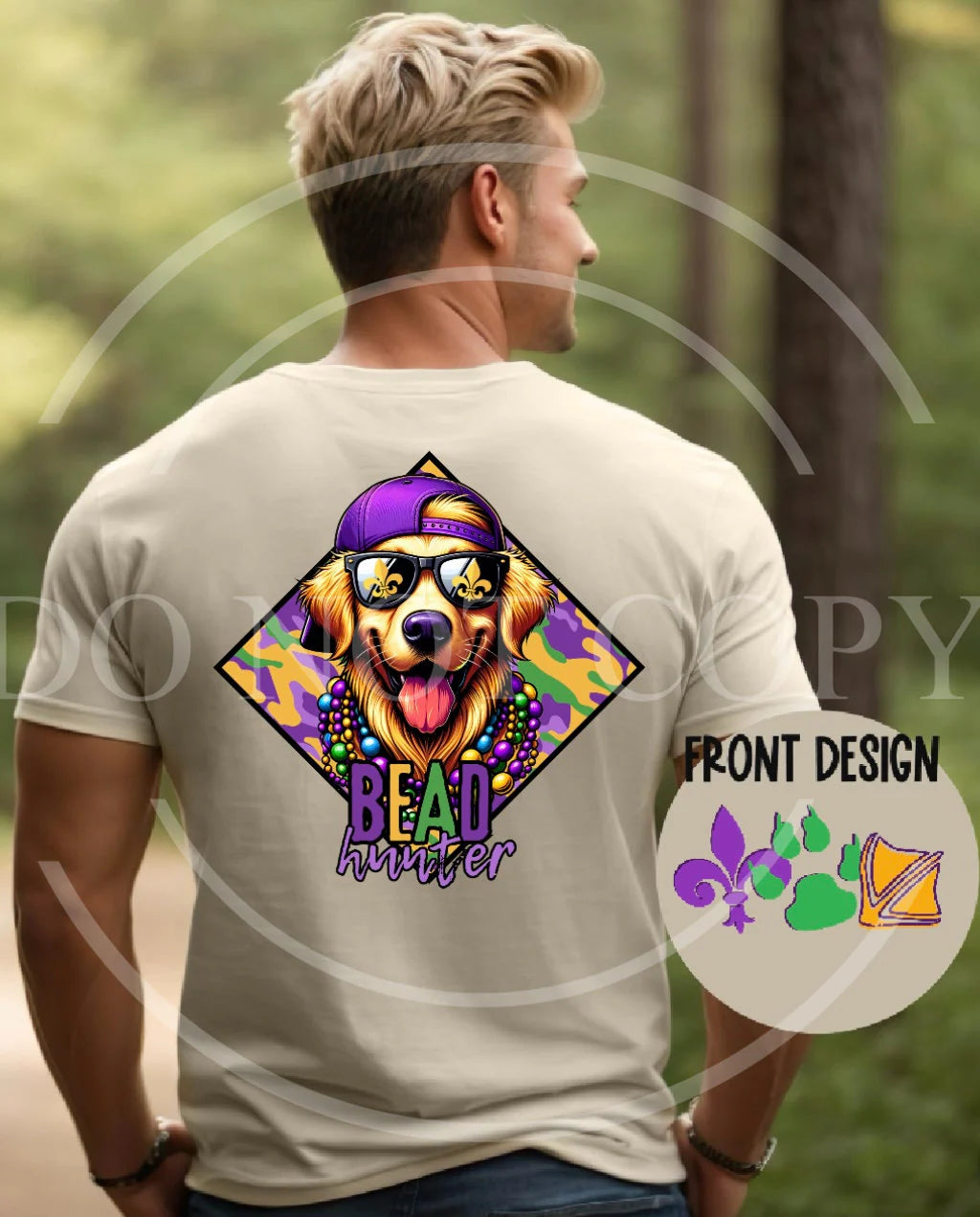 Bead Hunter Mardi Gras Yellow Lab Authentic Outdoors Tee