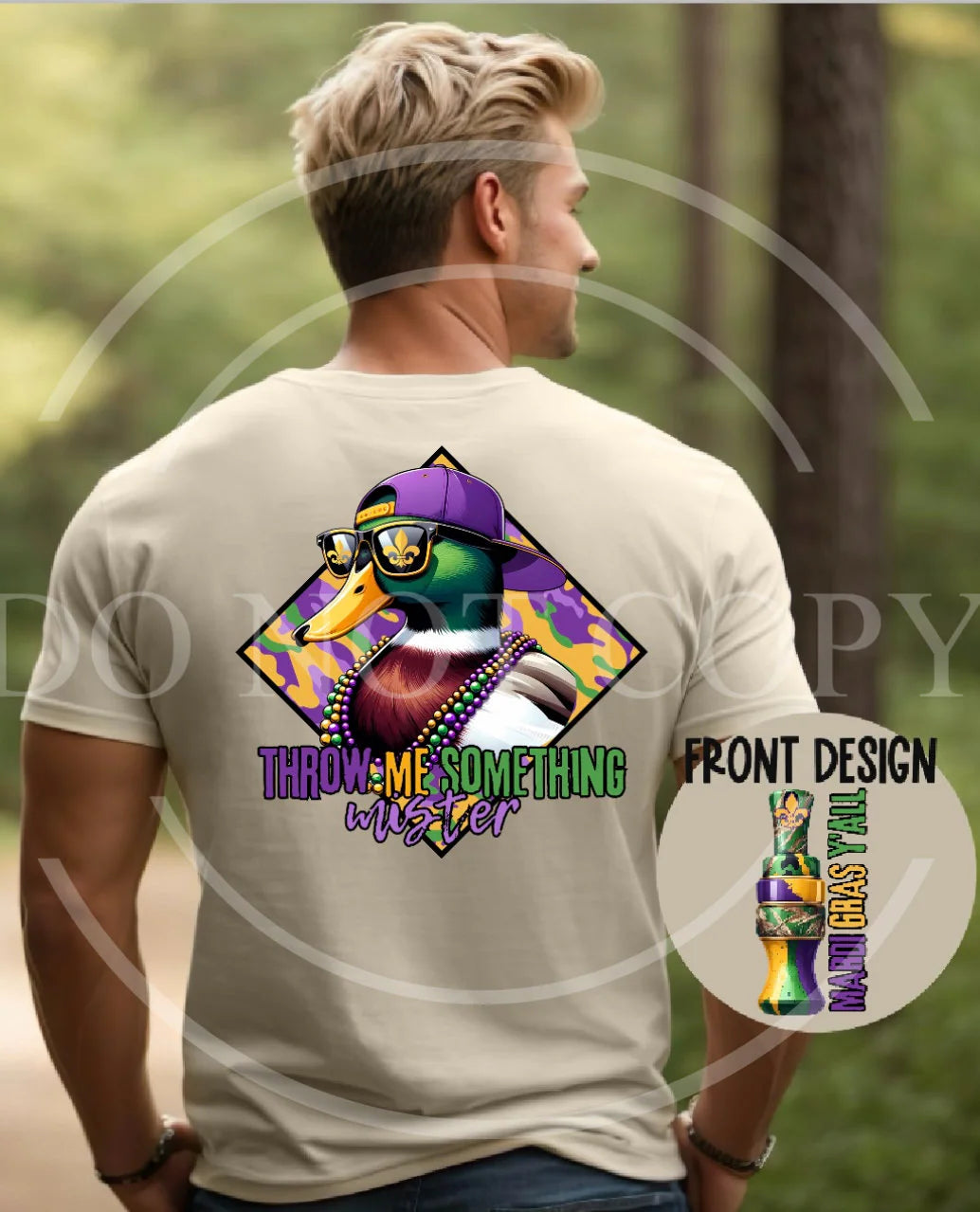 Mardi Gras Y'all duck call flag Authentic Outdoors Tee