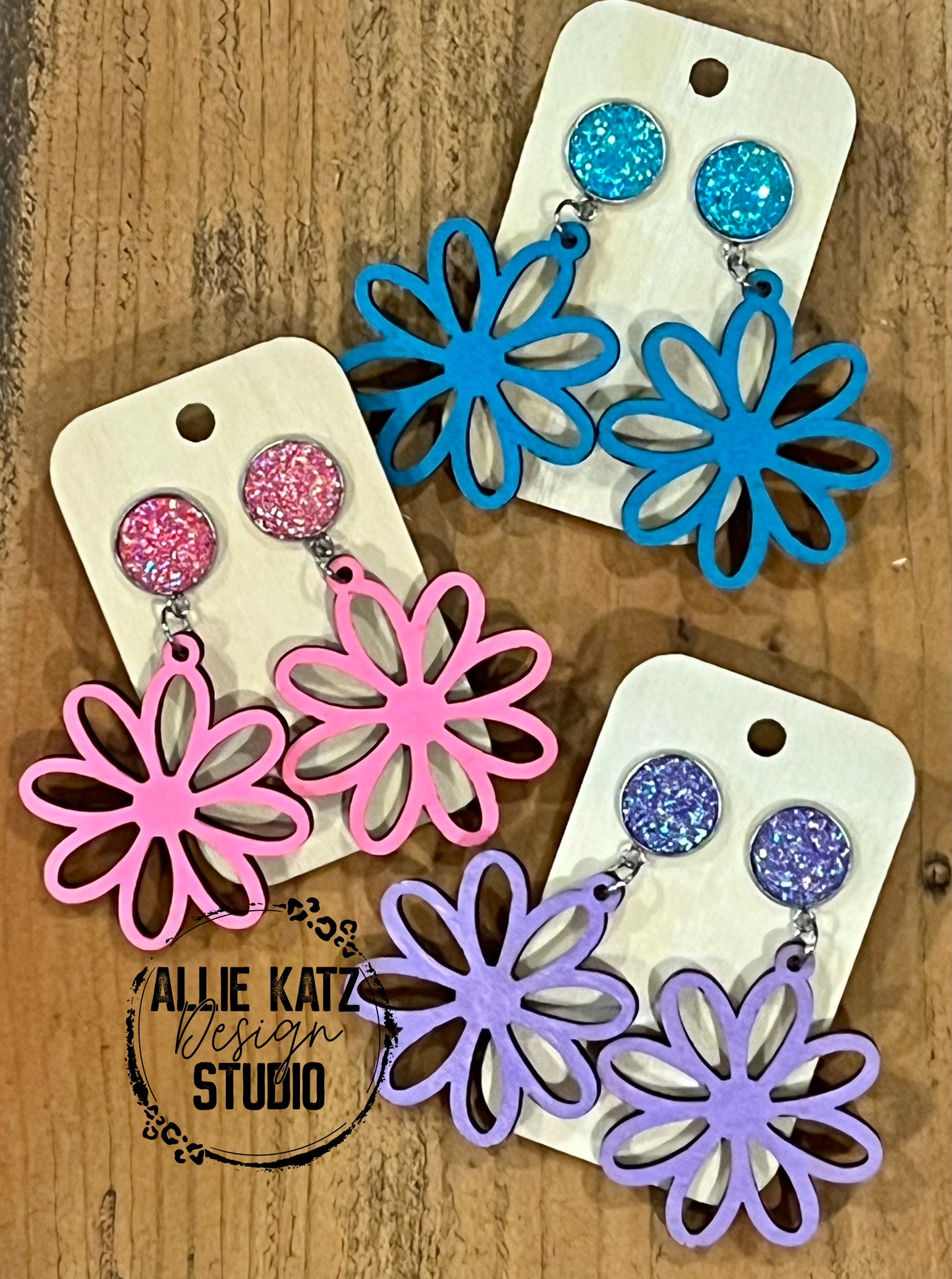 Flower Wooden earrings