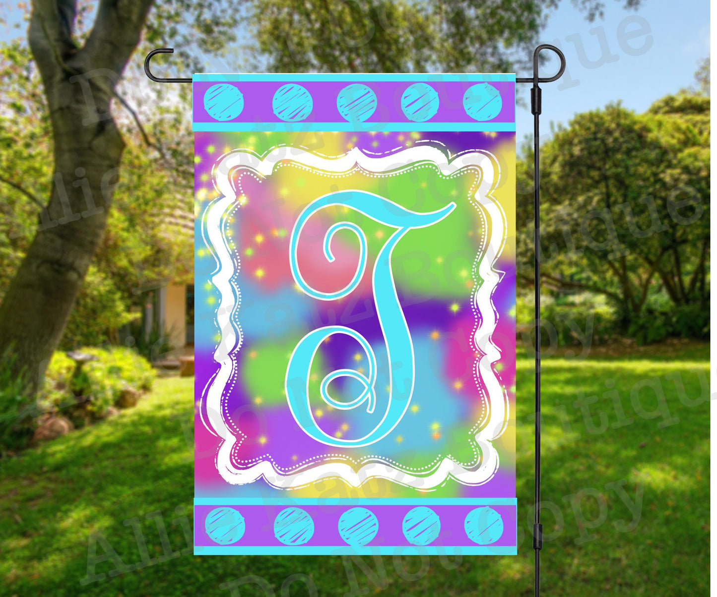 Bright Monogram Garden Flag