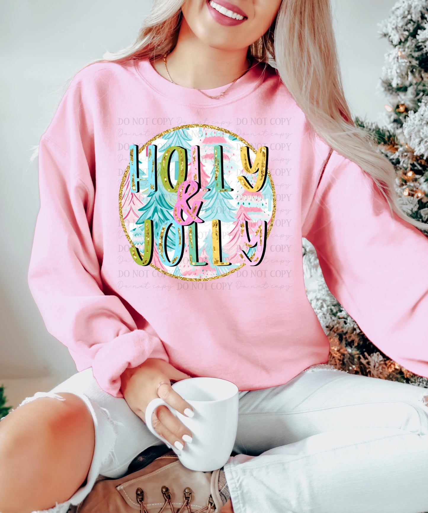 Holly & Jolly Pastel Tree Sweatshirt