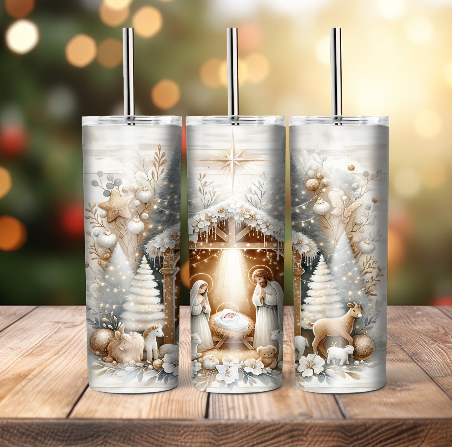 Nativity Scene Christmas Tumbler