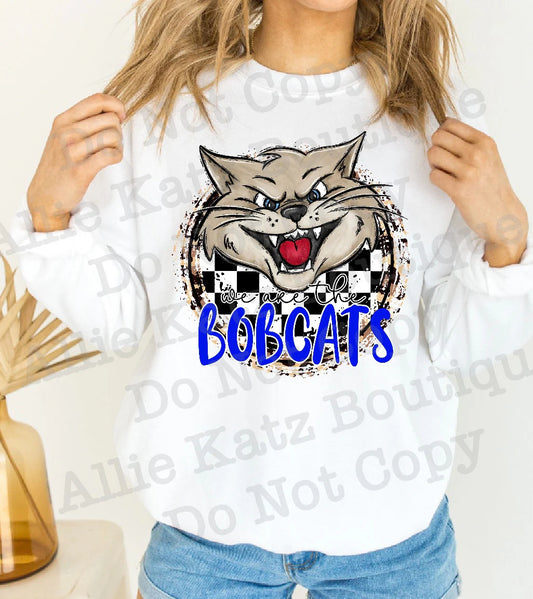 We are the Bobcats checkered leopard shirt