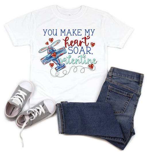 You Make my heart soar Airplane Valentines Shirt