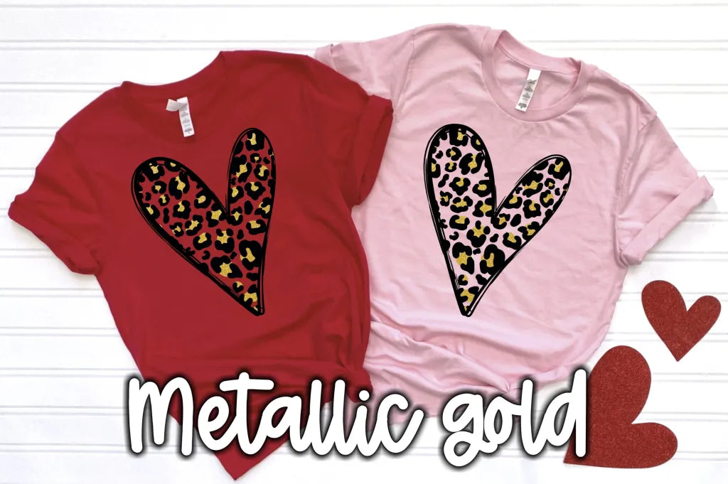 Metallic leopard heart Valentine shirt