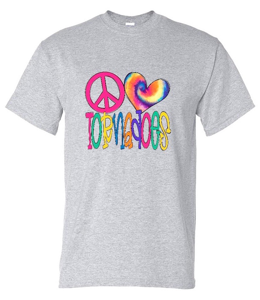 Rainbow Peace Love Tornadoes Tee