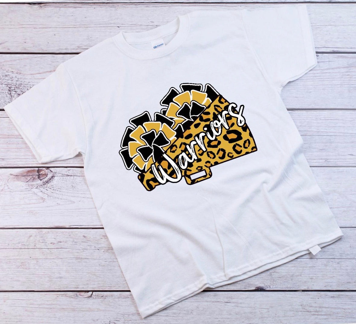 Warriors megaphone Cheer Tee