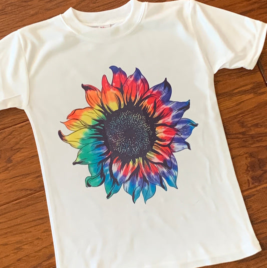 Tie Dye Sunflower Sublimation Tee