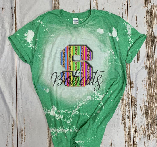 Serape Letter Bleached Tee Any School