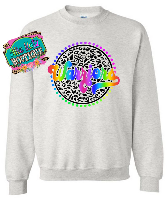 Rainbow warriors leopard circle design