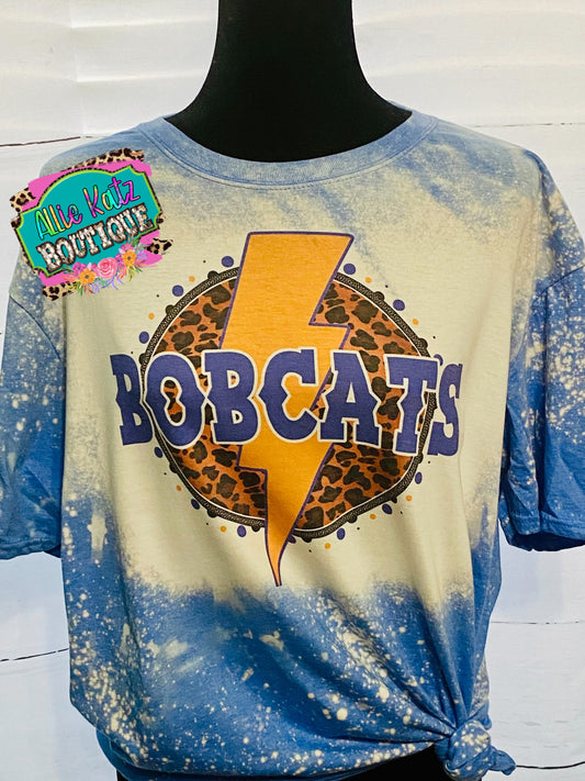 Bleached Bobcats Lightning Tee