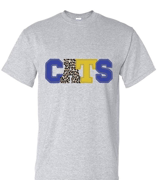 Cats Embroidery Look Tee