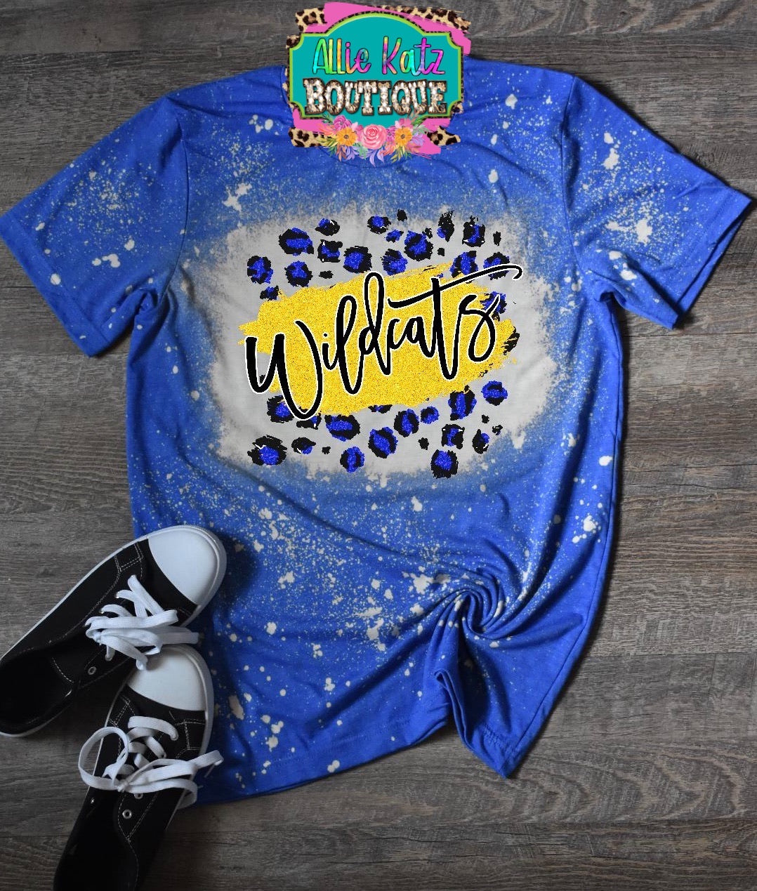 Wildcats Leopard splash Bleached tee