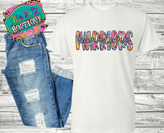 Warriors tie dye word Tee