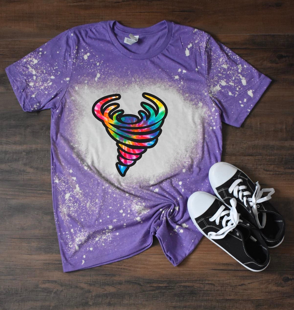 Bleached tee with tie dye Tornado