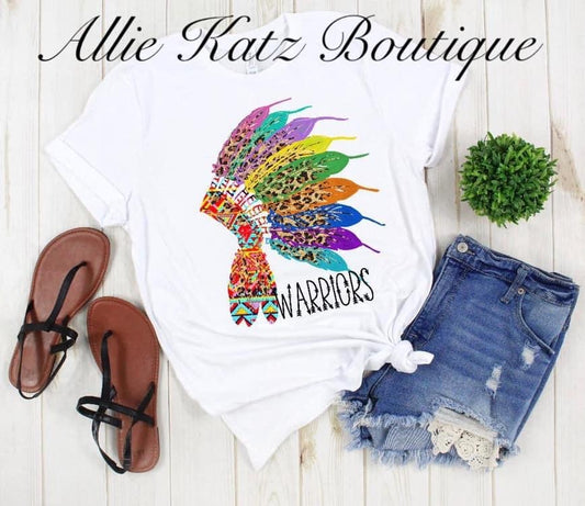 Rainbow Headdress Warriors Tee