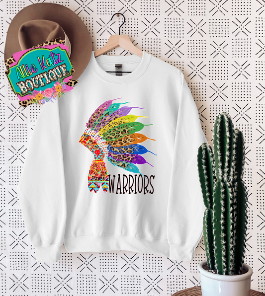 Rainbow headdress warriors design