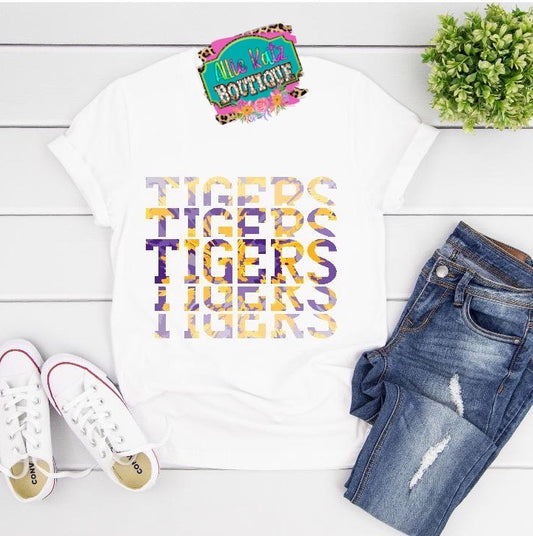 Tigers repetitive tie dye Tee