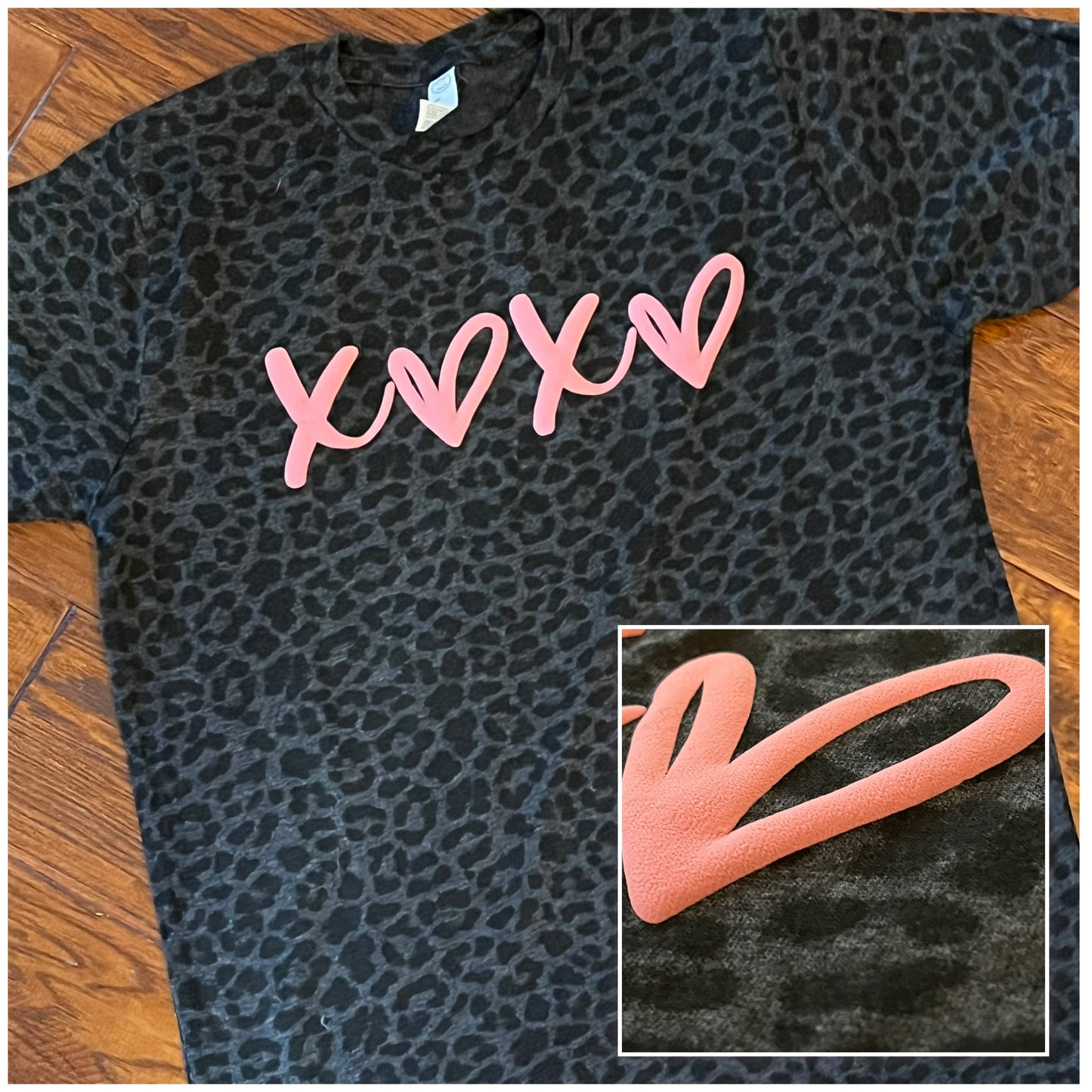 Puff XOXO leopard print tee