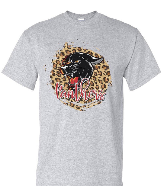 Panthers Leopard Background Tee