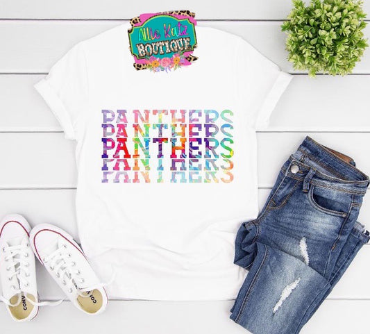 Panthers repetitive tie dye Tee