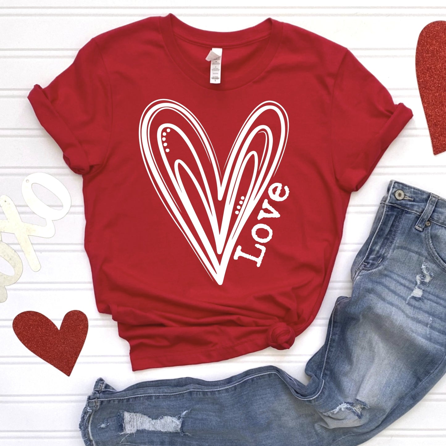 Love doodle heart Valentine shirt