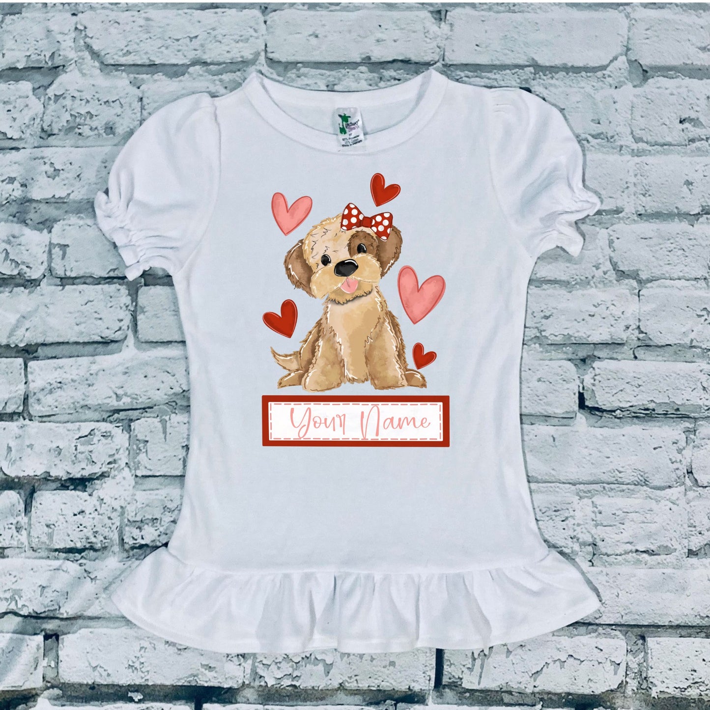 Personalized Puppy Valentines Shirt