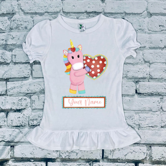 Personalized Unicorn Valentines Shirt